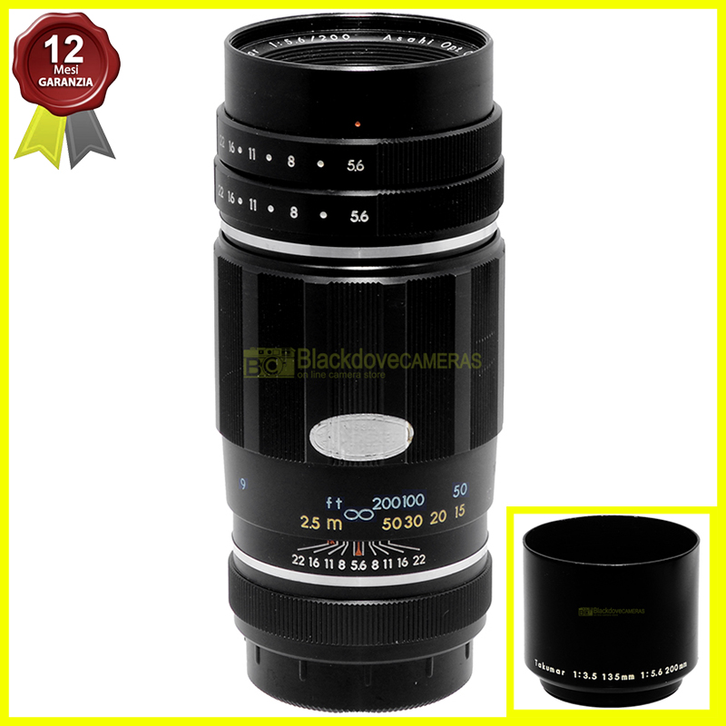 Pentax Asahi Super-Takumar 200mm f/5.6 Obiettivo M42 Vintage Manual Focus