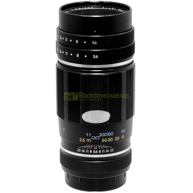 Pentax Asahi Super-Takumar 200mm f/5.6 vista frontale