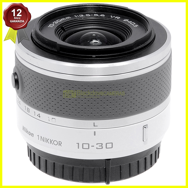 Obiettivo Nikon 1 Nikkor 10-30mm VR Bianco - Vista frontale
