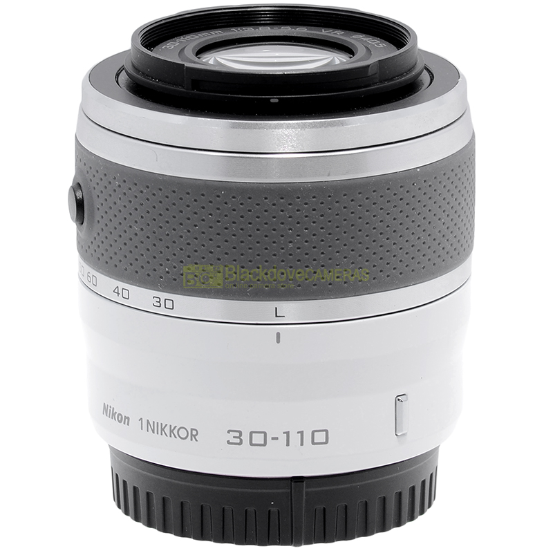 Nikon 1 Nikkor 30-110mm VR bianco dettaglio laterale