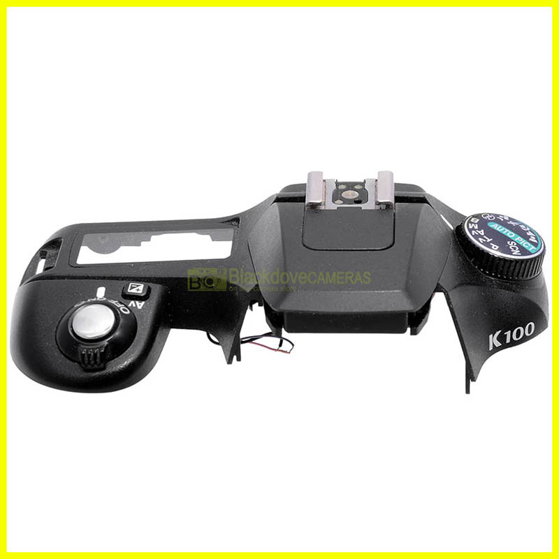 Calotta con flash e ghiere per Pentax K100D – Ricambio Originale usato. Spare part.