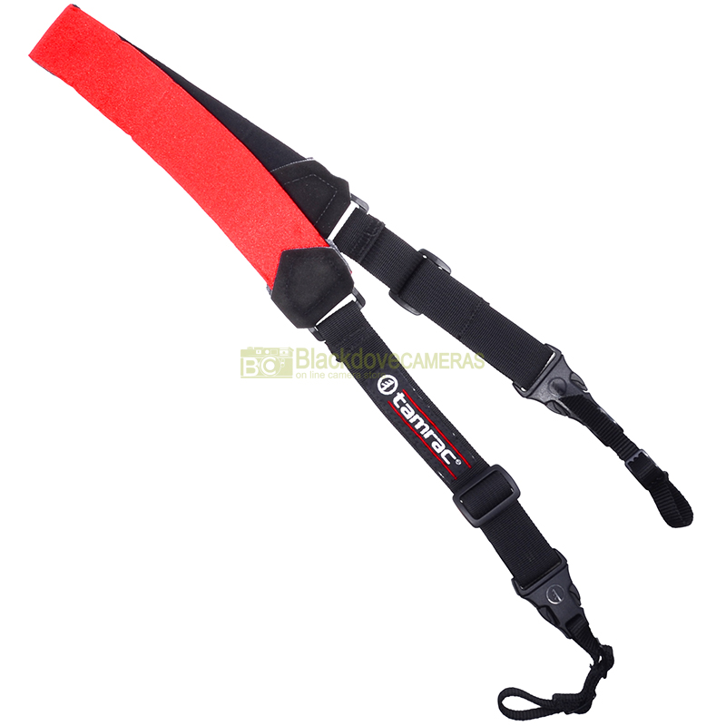Tracolla Tamrac Shock Absorber in neoprene rosso – Vista completa