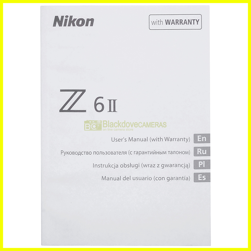 Manuale d'uso originale Nikon Z6 II multilingua - Vista principale