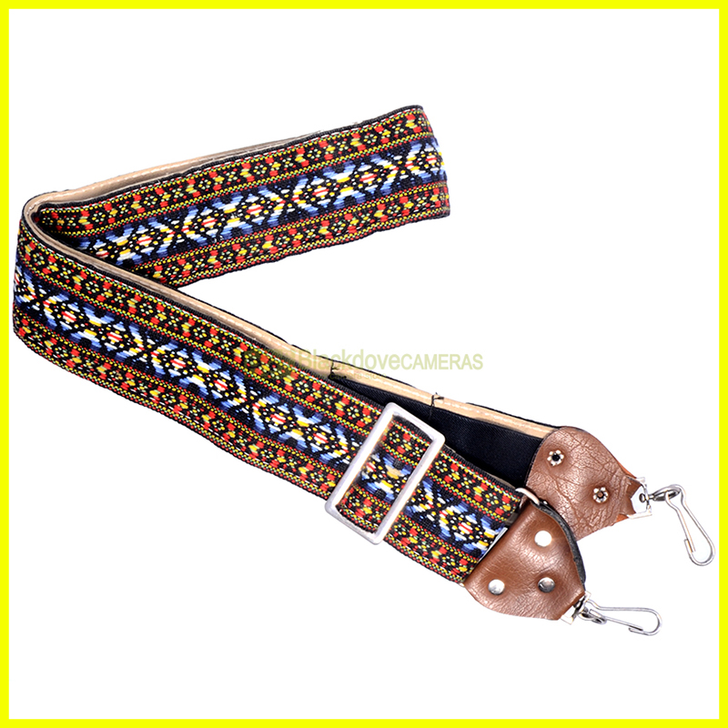 Cinghia fotocamera vintage con ganci rapidi a moschettone - Vista principale
