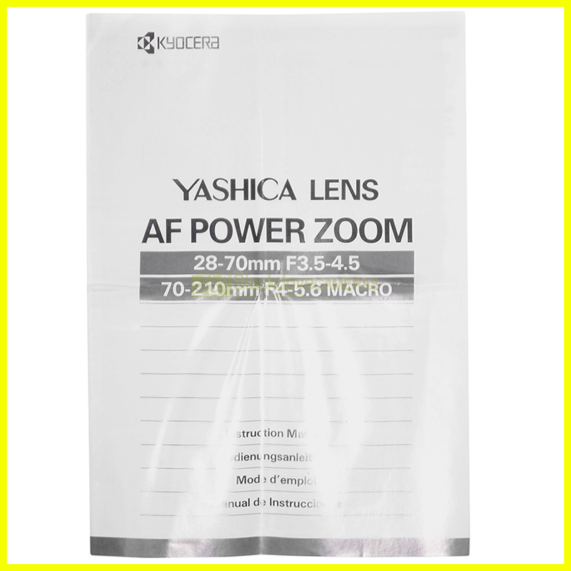 Yashica AF 28-70mm f3.5-4.5 70-210mm f4-5.6 Instruction manual En Fr Es De Jp