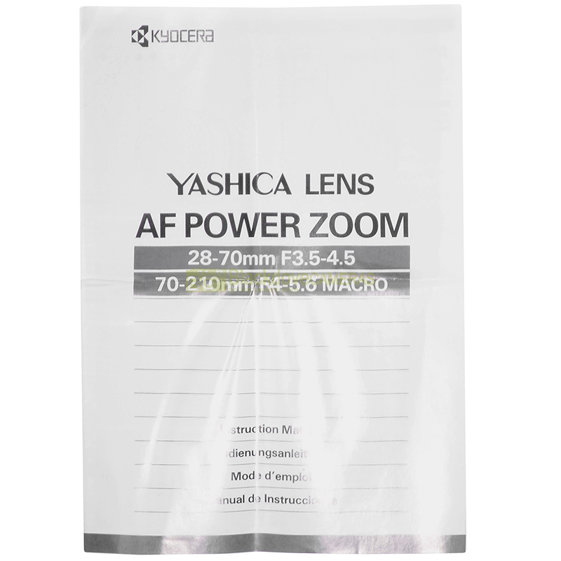Yashica AF 28-70mm f3.5-4.5 70-210mm f4-5.6 Instruction manual En Fr Es De Jp