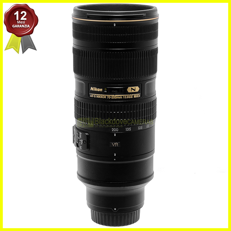 Nikon AF-S Nikkor 70-200mm f/2.8G ED VR II – vista principale del teleobiettivo