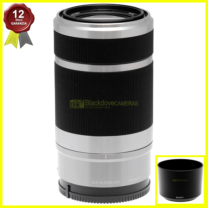 Sony E 55-210mm f/4.5-6.3 OSS Silver Obiettivo Teleobiettivo Zoom per Mirrorless