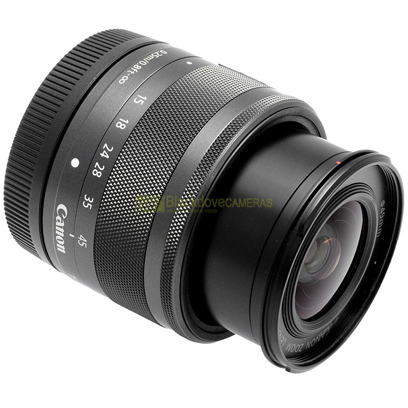 Canon EF-M 15-45 mm f3.5-6.3 IS STM Lente Zoom Mirrorless EOS M50 M6 M100 M200 vista dettagliata