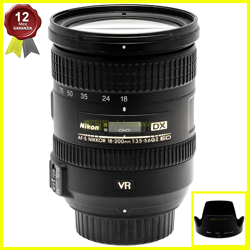 Nikon AF S DX 18 200mm f/3.5 5.6G ED VR II – Obiettivo Zoom Stabilizzato
