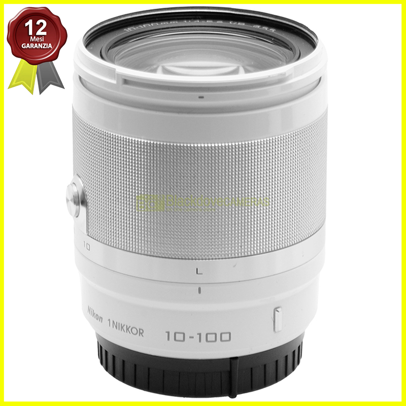 Nikon 1 Nikkor 10-100mm f/4-5.6 VR Zoom Bianco con Filtro UV