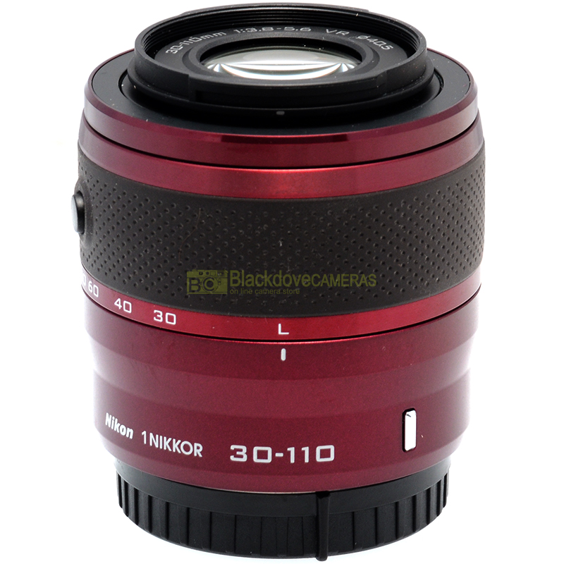 Nikon 1 Nikkor 30‑110mm Dark Red f/3.8‑5.6 VR vista frontale