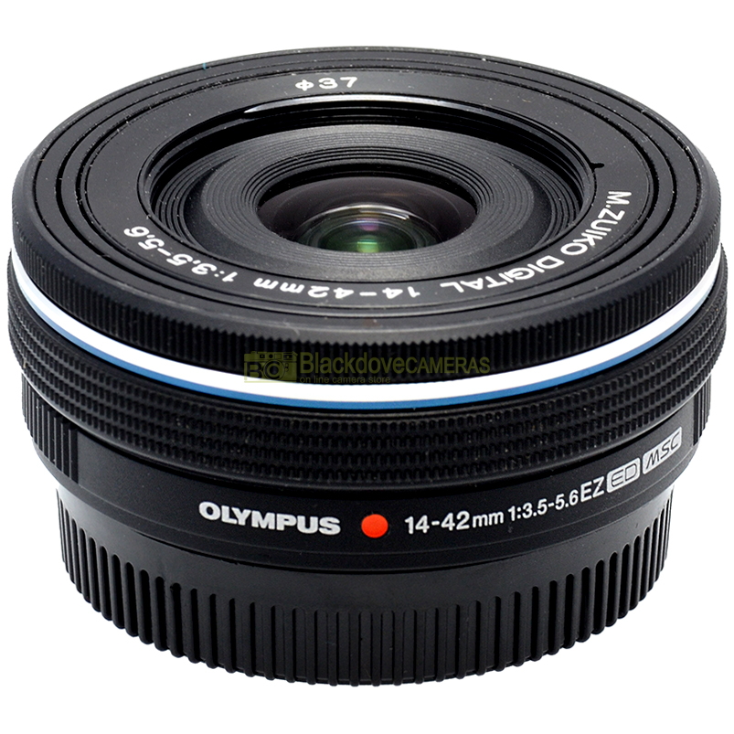 Olympus Zuiko 14‑42mm f/3.5‑5.6 EZ ED MSC Black vista frontale