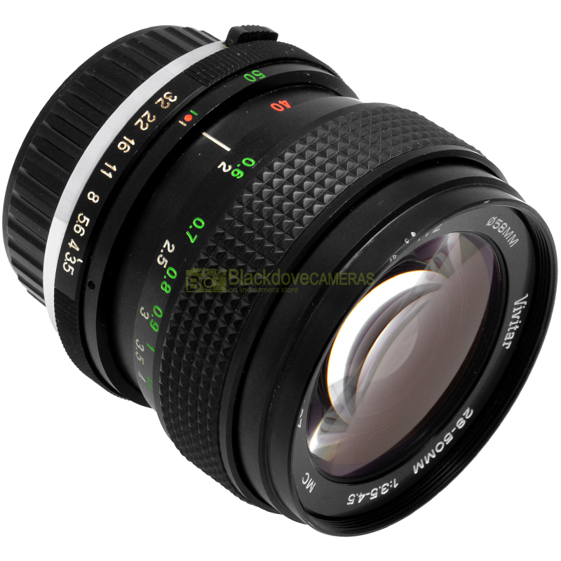 Vivitar 28‑50mm f/3.5‑4.5 Zoom vista laterale