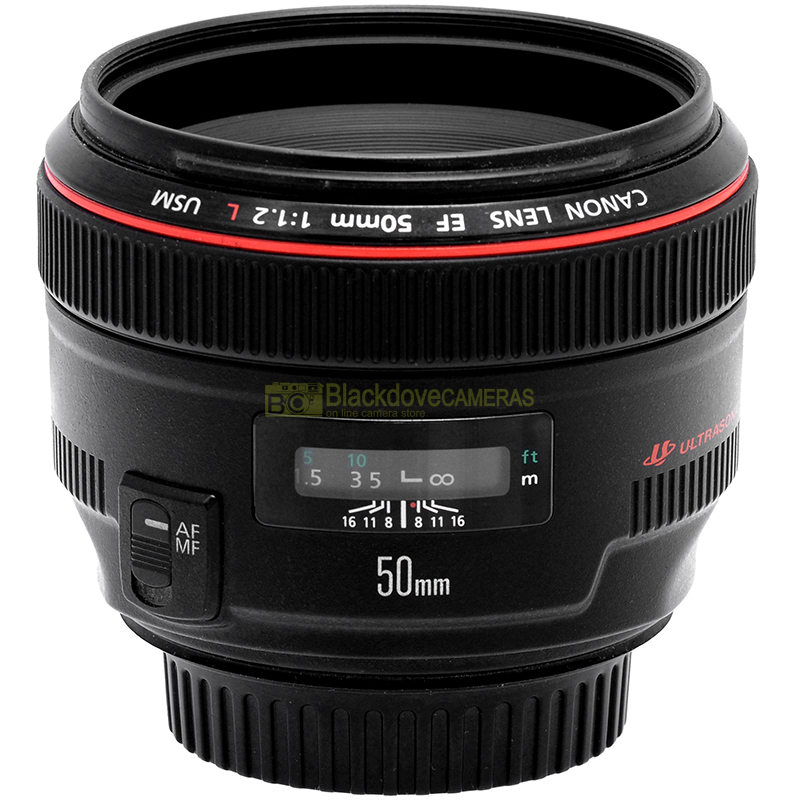 Canon EF 50mm f/1.2L USM vista laterale