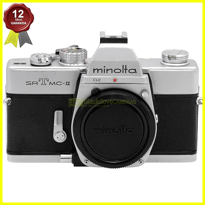 Minolta SRT-MC II silver fotocamera reflex 35mm analogica otturatore meccanico