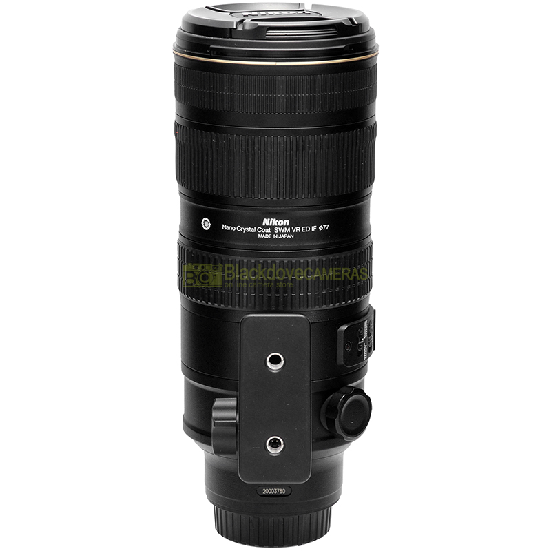 Nikon AF-S Nikkor 70-200mm f/2.8G ED VR II – vista laterale del teleobiettivo