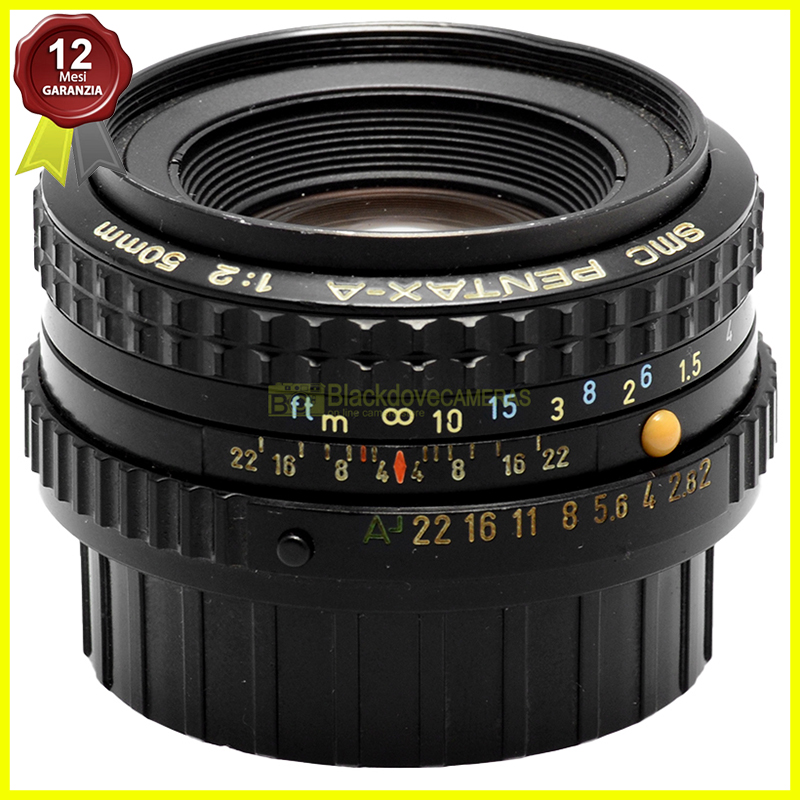 Pentax SMC A 50mm f/2 obiettivo manuale