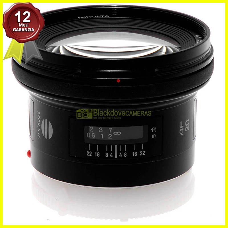 Minolta AF 20mm f2.8 obiettivo grandangolare per Sony A-mount e Minolta