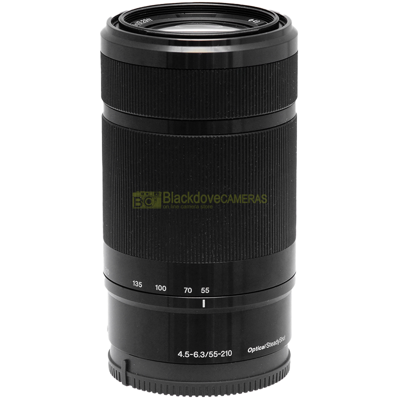 Sony E 55-210mm f4-6,3 OSS Nero obiettivo zoom E-Mount. 55/210 mm f/4-6.3 vista dettagliata