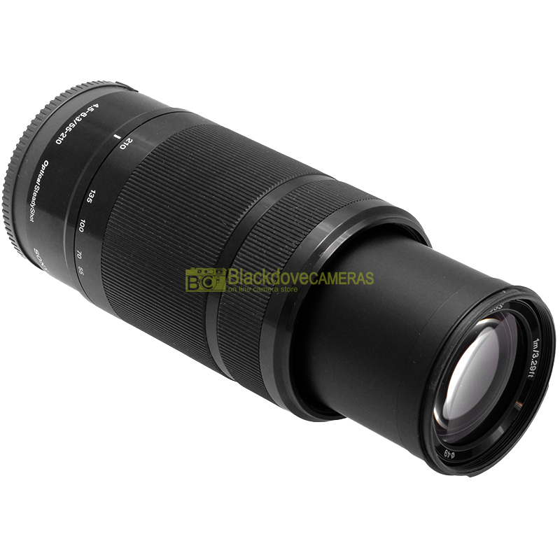 Sony E 55-210mm f4-6,3 OSS Nero obiettivo zoom E-Mount. 55/210 mm f/4-6.3 vista dettagliata