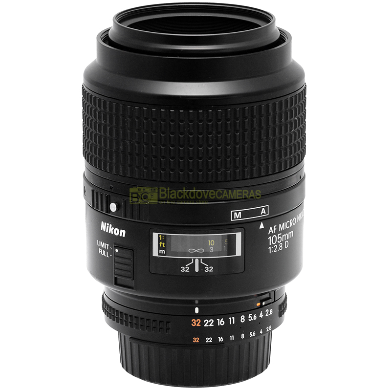 Nikon AF-D Micro Nikkor 105mm f/2.8 – vista laterale