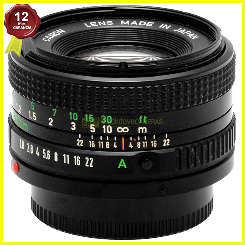 Canon FD 50mm f/1.8 obiettivo manual focus vintage per reflex Canon FD FL - foto reale