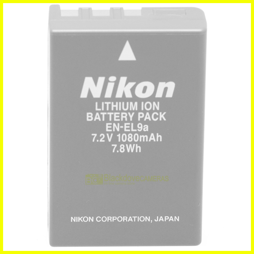 Nikon EN‑EL9a Batteria Originale 1080 mAh per D40 D40x D60 D3000 D5000 ecc.