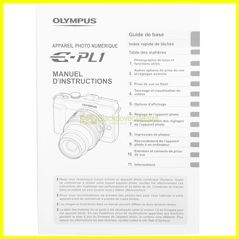 Olympus E‑PL1 Manuel d’Instructions Français
