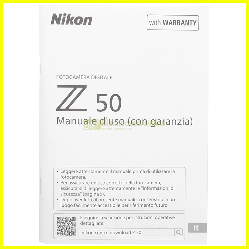 Manuale Nikon Z50 Italiano