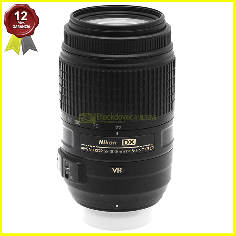 Nikon AF‑S 55‑300mm f/4.5‑5.6 G ED DX VR Obiettivo Stabilizzato per Reflex Nikon