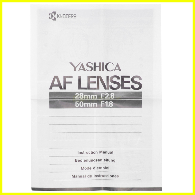 Yashica AF Lenses Manual