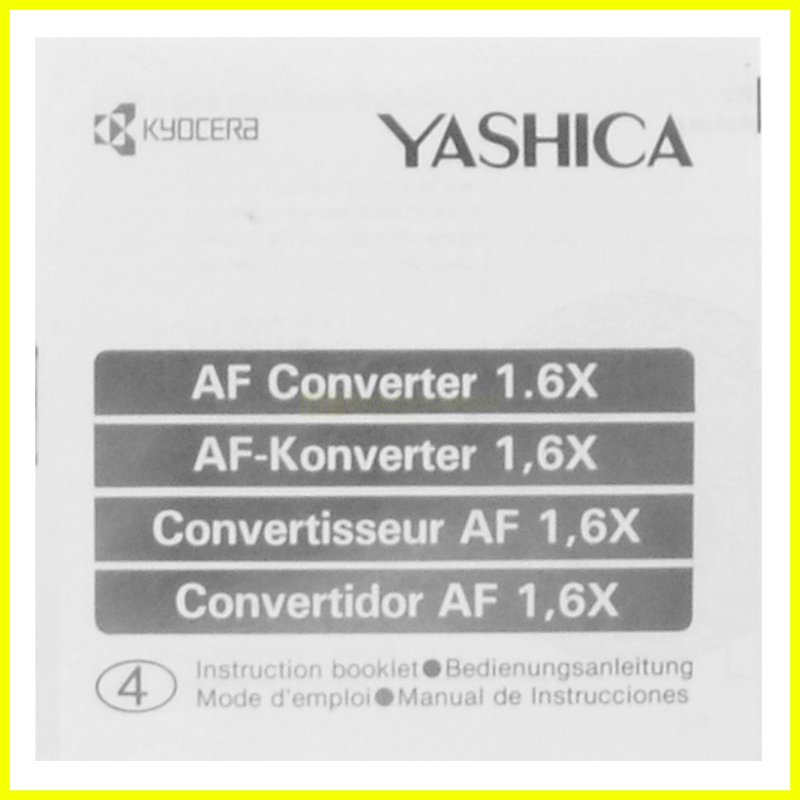 Yashica AF Converter 1.6x Manual