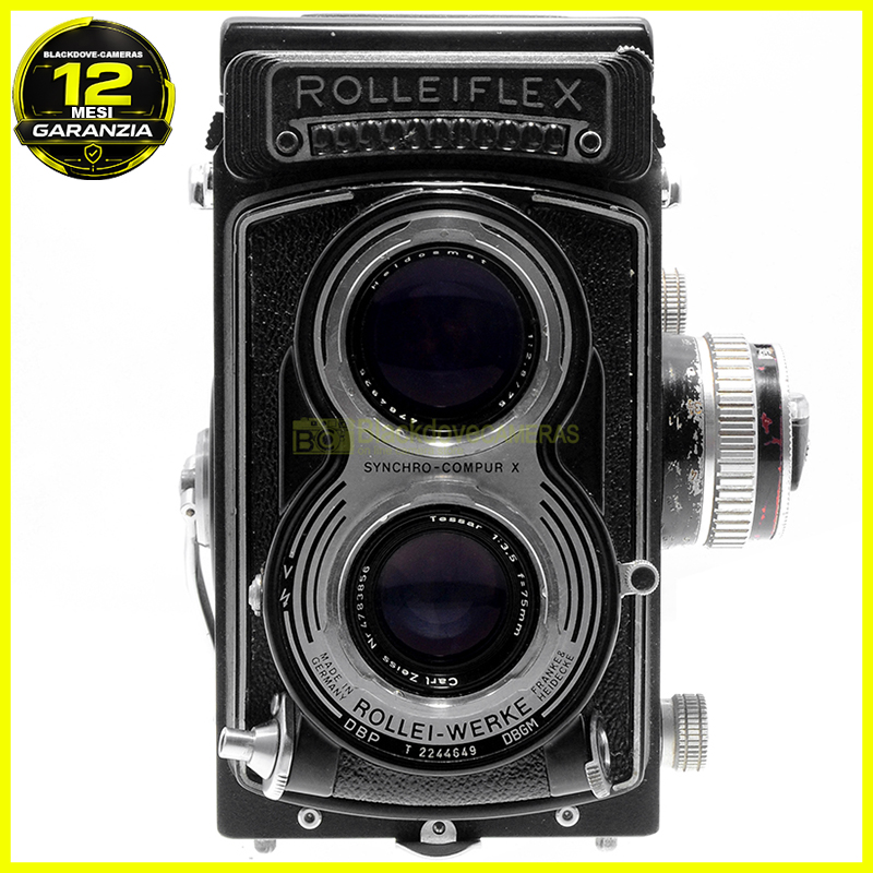 Rollei Rolleiflex 3,5 T fotocamera biottica originale con obiettivo Zeiss Tessar 75mm f3,5