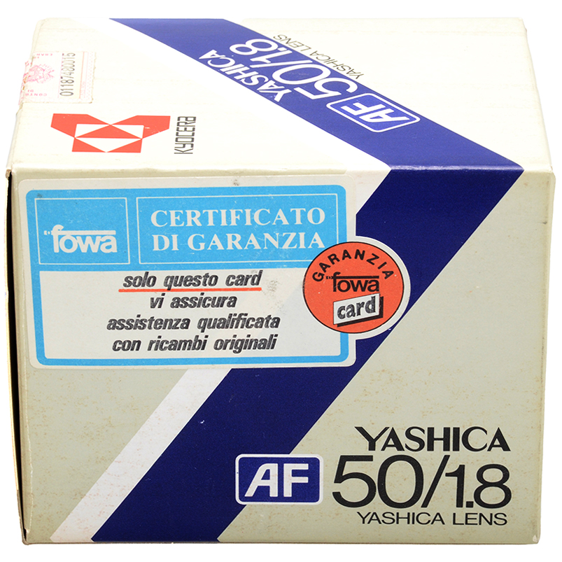 Yashica AF 50mm f/1.8 nuovo fondo di magazzino con scatola originale
