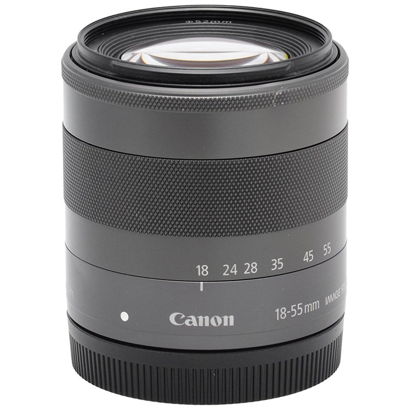 Canon EF-M 18-55mm IS STM vista frontale