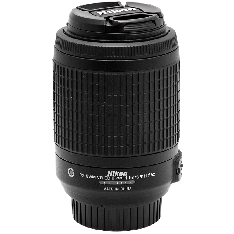 Nikon 55-200mm VR dettaglio corpo obiettivo