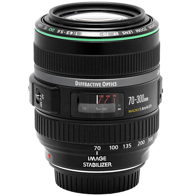 Canon 70-300mm DO IS vista laterale