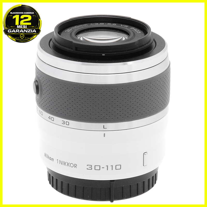 Nikon 30‑110mm VR CX Tele Zoom Bianco per fotocamere Mirrorless Serie 1 8 Nikon 30-110mm VR CX Bianco vista frontale