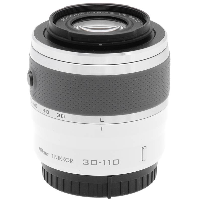 Nikon 30‑110mm VR CX Tele Zoom Bianco per fotocamere Mirrorless Serie 1 9 Nikon 30-110mm VR CX Bianco lato A