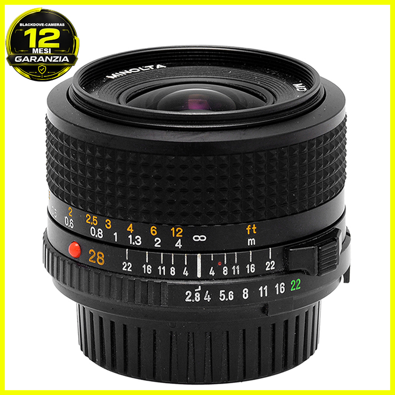 Minolta MD 28mm f/2.8 vista frontale