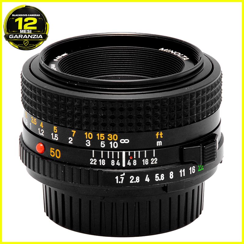 Minolta MD 50mm f/1.7 vista frontale