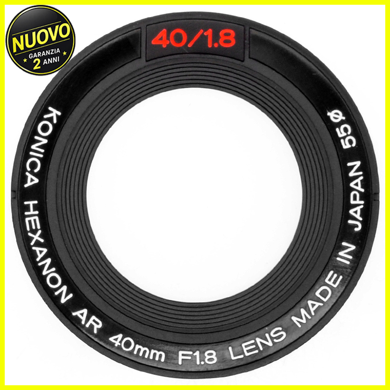 Konica Hexanon AR 40mm f/1.8 front ring vista frontale