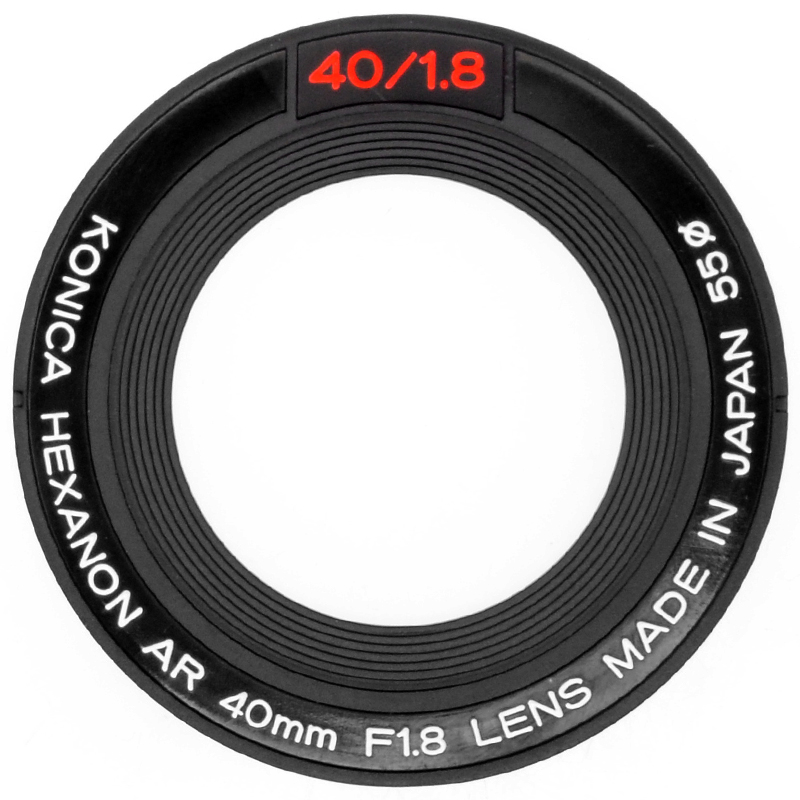 Konica Hexanon AR 40mm f/1.8 front ring lato A