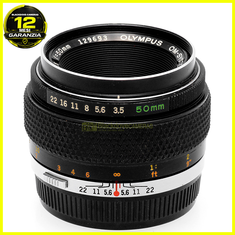 Olympus OM Zuiko Auto-Macro 50mm f/3.5 vista frontale