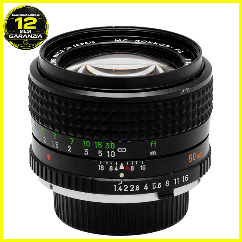 Minolta MC Rokkor PG 50mm f1.4 vista frontale
