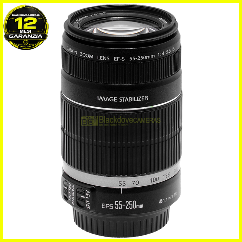 Canon EF-S 55-250mm IS vista frontale