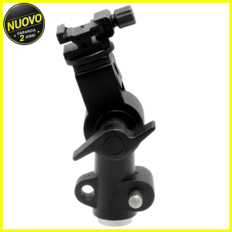 Supporto a slitta per flash con snodo Innesto su treppiede supporto per ombrello 8 Supporto snodato per flash e ombrello vista 1