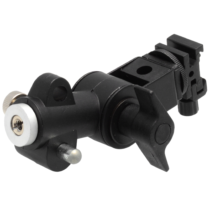 Supporto a slitta per flash con snodo Innesto su treppiede supporto per ombrello 11 Supporto snodato per flash e ombrello dettaglio 3