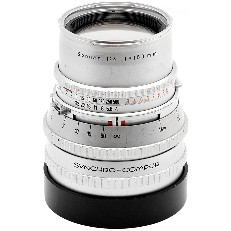 Carl Zeiss Sonnar 150mm. f/4 Silver Tele obiettivo per fotocamere Hasselblad V 8 Carl Zeiss Sonnar 150mm f/4 Silver dettaglio 1
